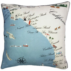 Southern California Destination Pillow 18x18 Outdoora Fabric By Taylor & Co.