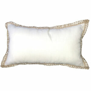 Taylor & Co Farmhouse Linen Burlap Braided Edge Bolster Pillow. Burlap Linen Trim. 13x22.