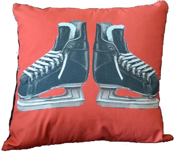 Skates Pillow Outdoora TM Fabric. Indoor/Outdoor.18" x 18"