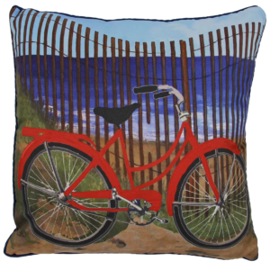 Bicycle Pillow Outdoora TM Fabric. Indoor/Outdoor.18" x 18"