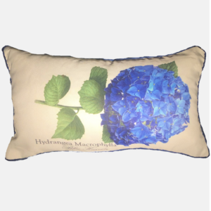 Hydrangea Pillow 10x18. Outdoor Fabric